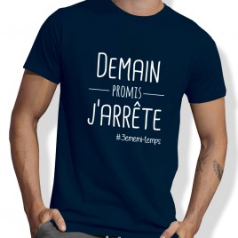 Tshirt Rugby DEMAIN PROMIS J'ARRETE homme